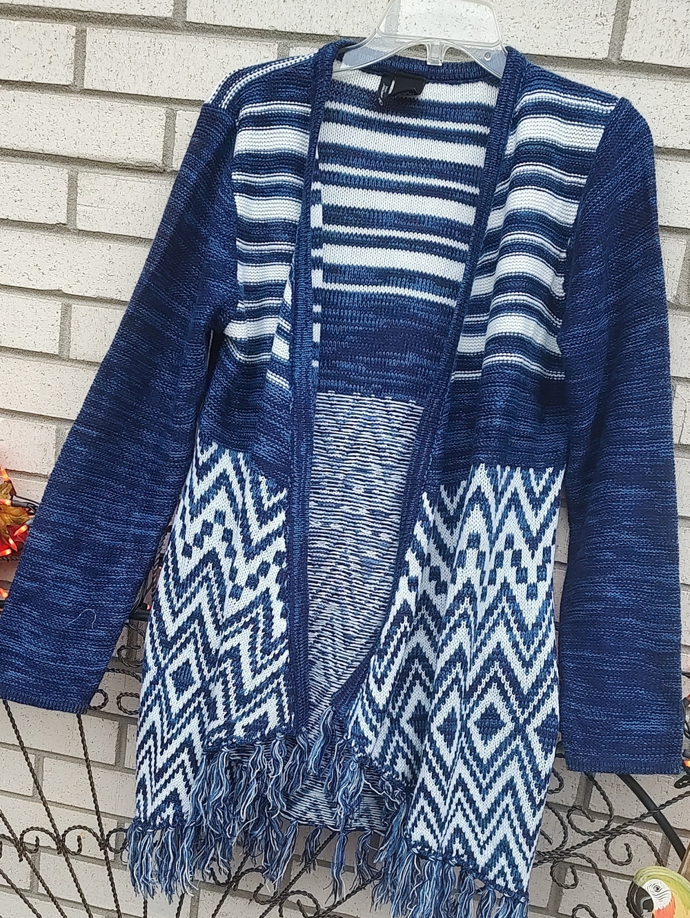 New directions//Fringe Cardigan - Picture 3 of 8